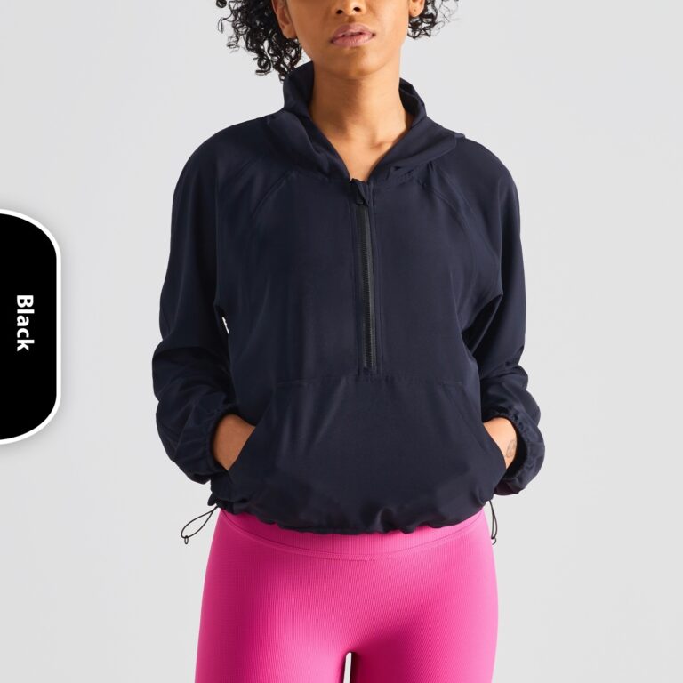Women's Half Zipper Drawstring Workout Clothes - Image 9