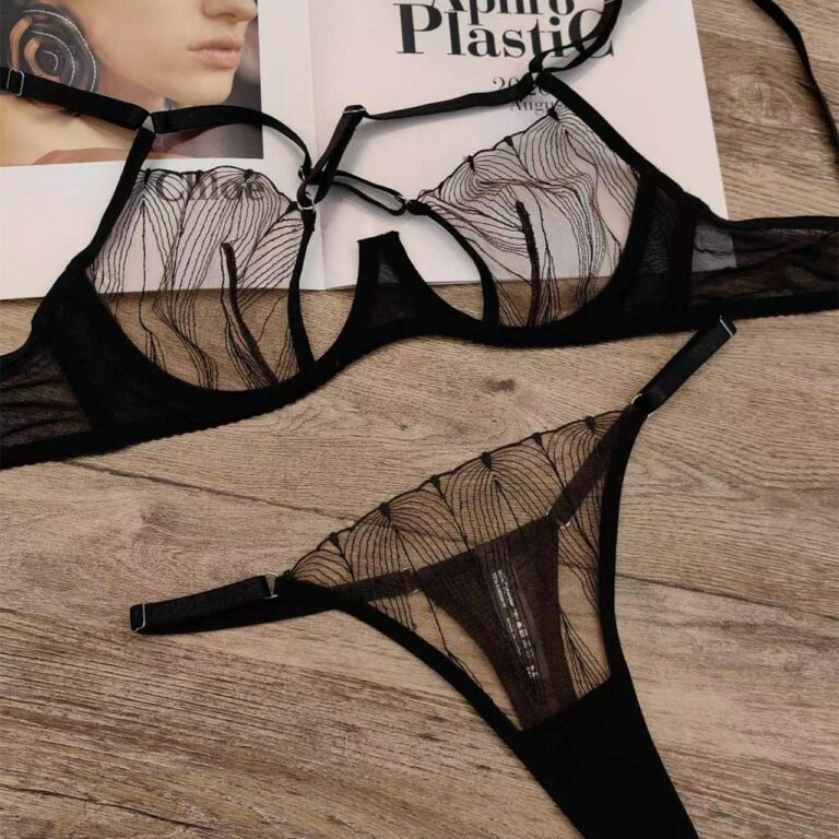 Cross Strap Breast-shaping Lace Bra Small Anti-sagging Underwear Suit - Image 2
