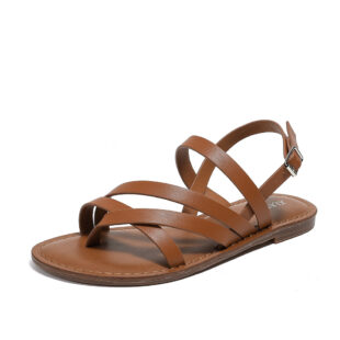 Women's Polyurethane Summer All-match Beach Sandals - Brown, 38