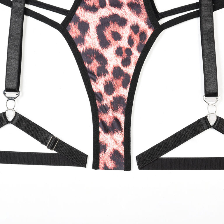 4-piece Leopard Print Mosaic Pettiskirt Underwear Set For Women - Image 2