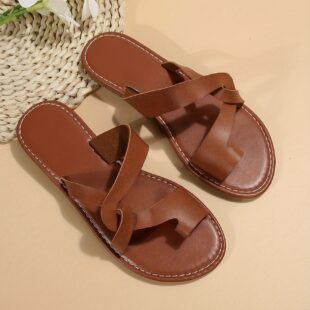 Women's European And American New Sandals - Dark Brown, 38