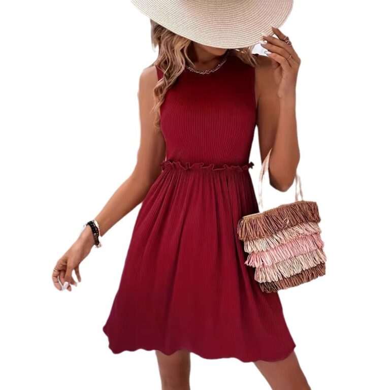Vacation Sleeveless Lace Knitted Dress - Image 5