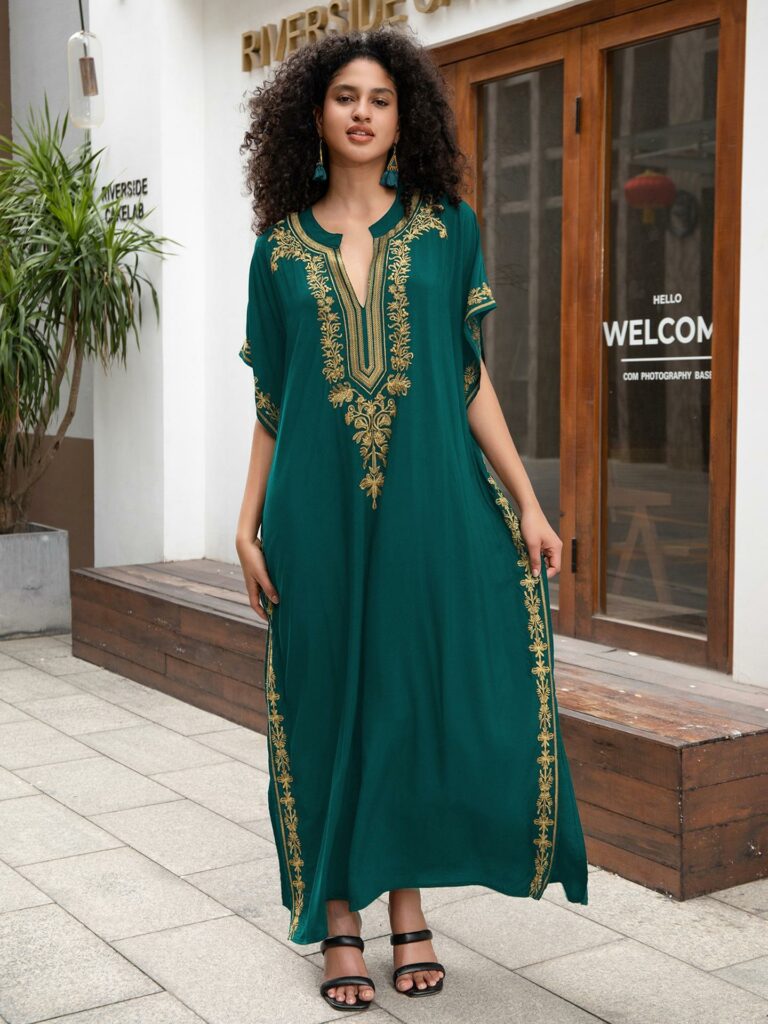 Rayon Embroidered Loose Robe Embroidery Vacation Sun Protection Bikini Cover - Image 8