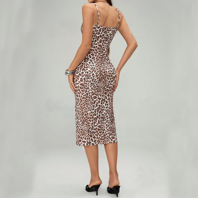 Summer Printed Suspender Split Dress Fashion Slim Lace-up Long Dresses For Women Clothing - Image 5