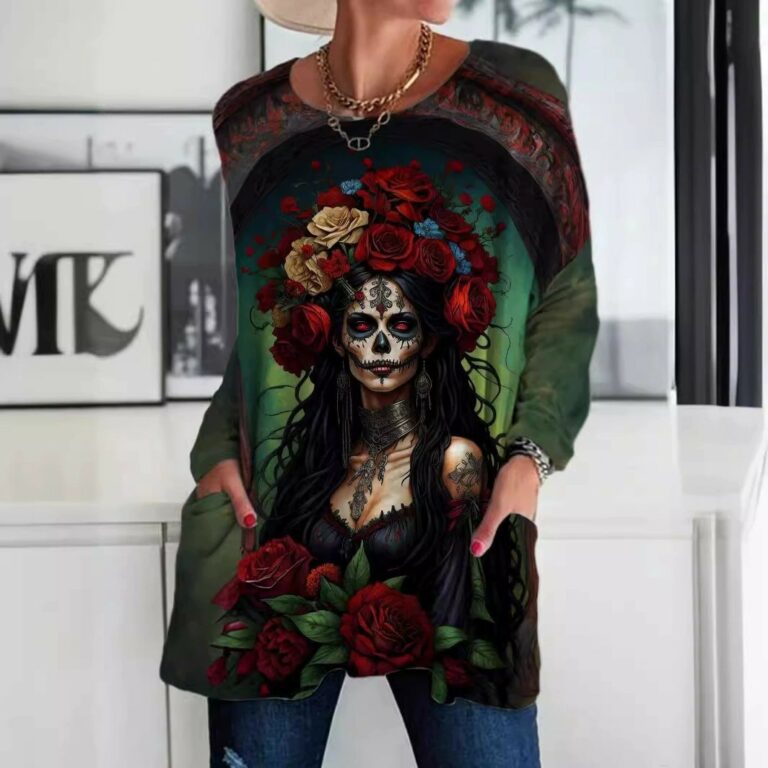 Long Sleeve Casual Pocket T-shirt Top Women's Clothing