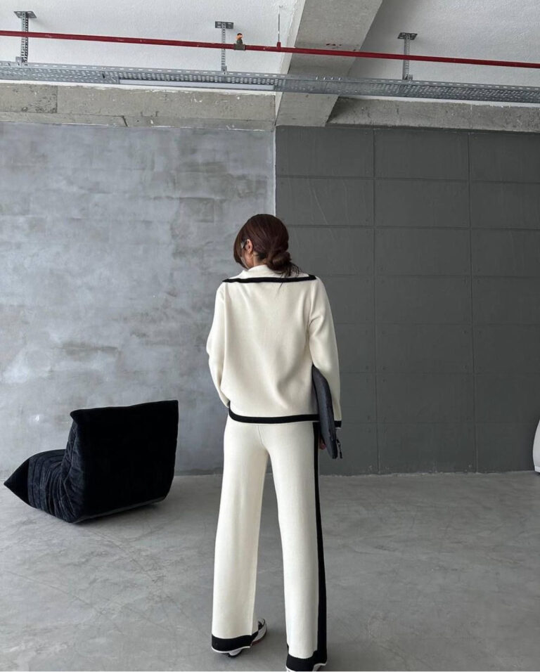 Women's Autumn Knitted Wide-leg Pants Two-piece Set - Image 8