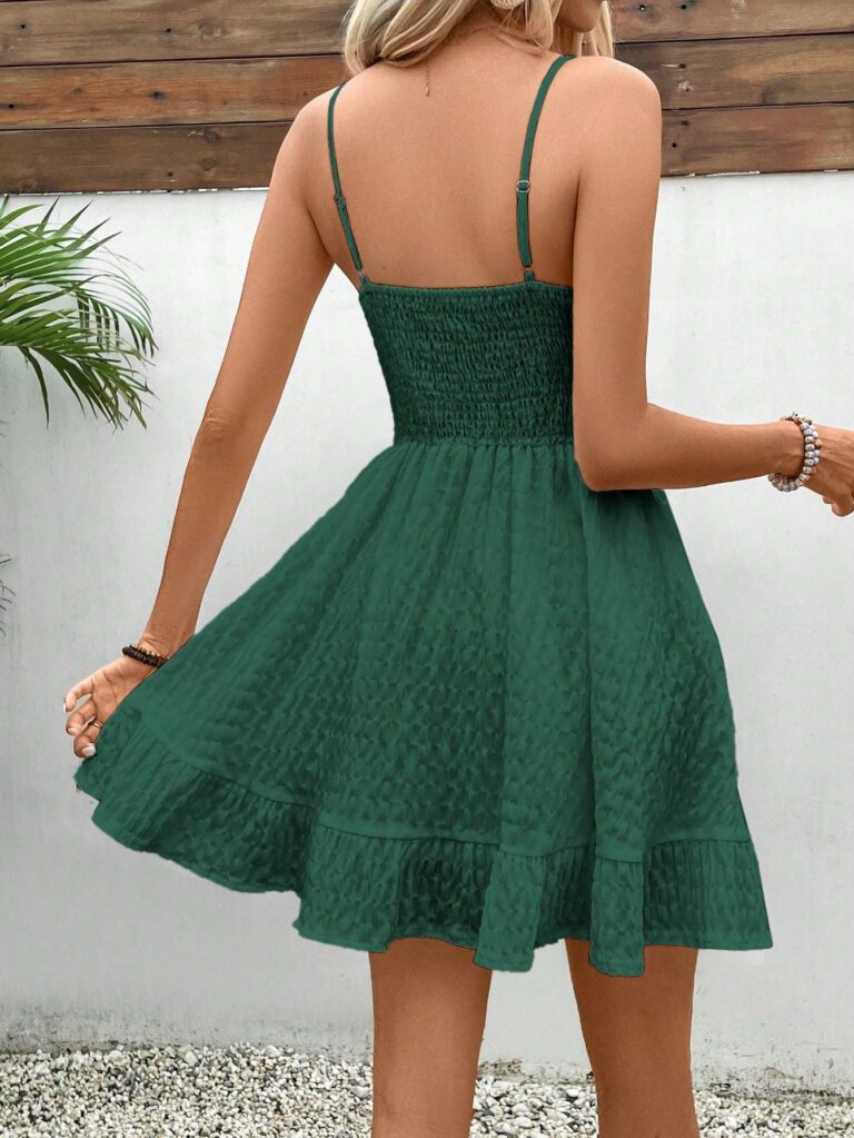 Women's Bridgerton Solid Color Ruffle Hem Sleeveless Cami Dress, Summer Date Night Dress - Image 10
