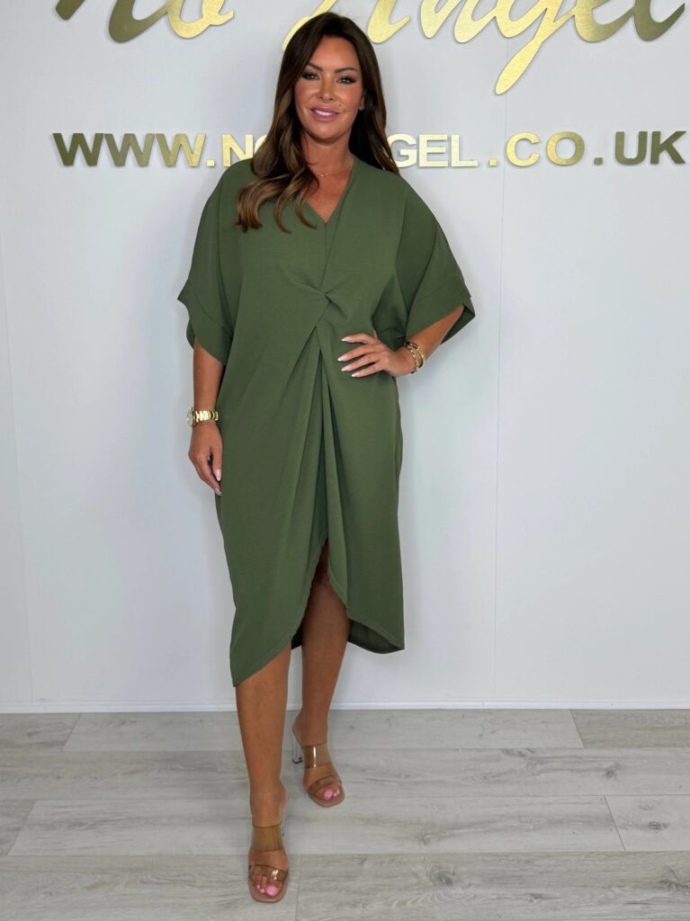 Loose Raglan Sleeve Irregular Twist Dress - Image 7