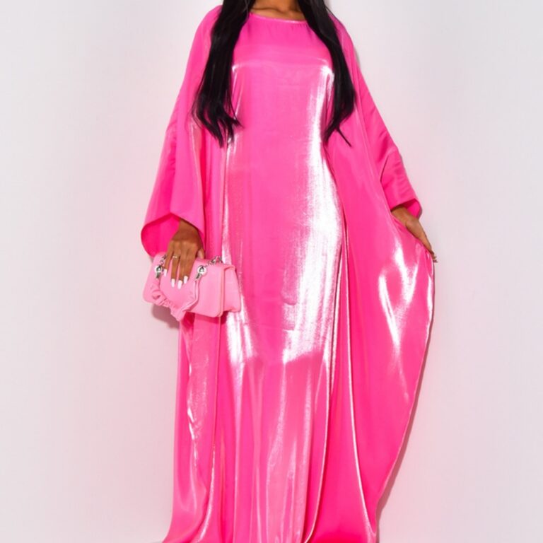 Satin Casual Large Swing Batwing Sleeve Women's Dress
