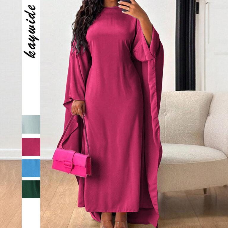 Elegant Loose Women's Batwing Sleeve Dress - Image 2