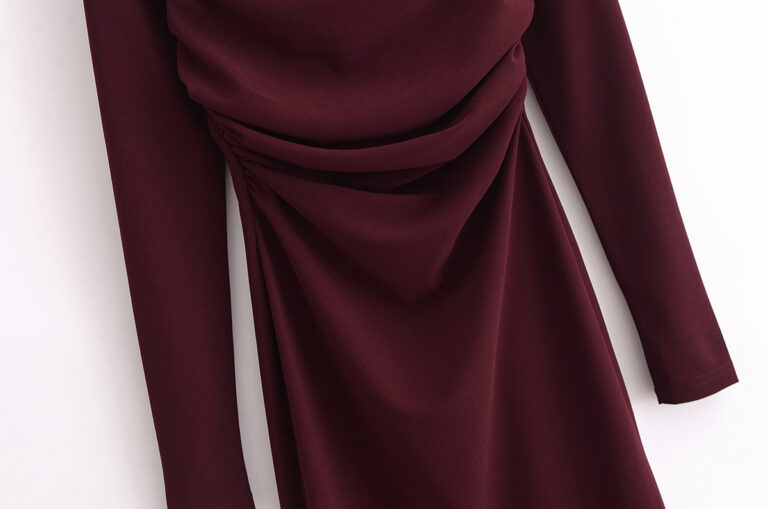 Women's Solid Color Long Sleeve Backless Dress - Image 6