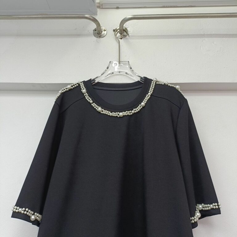 Design Sense Heavy Industry Beads Loose Short Sleeve Mid-length Loose And Lazy Style Dress - Image 2
