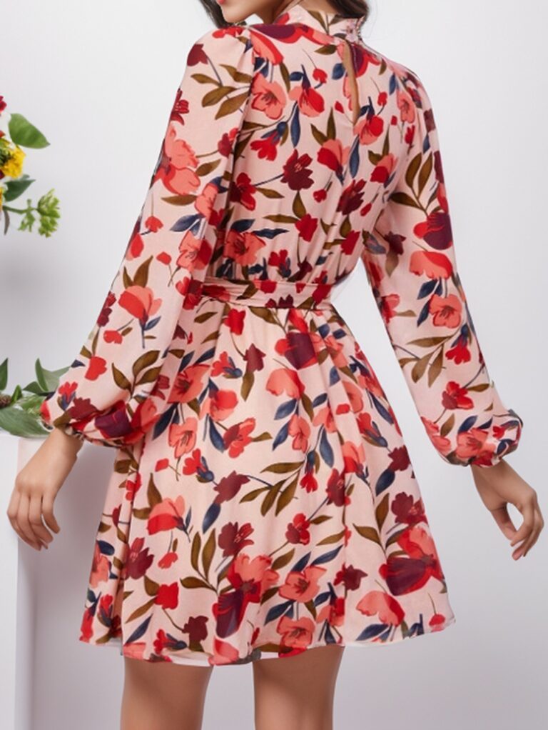 Floral Print Long Sleeve Dress - Image 5