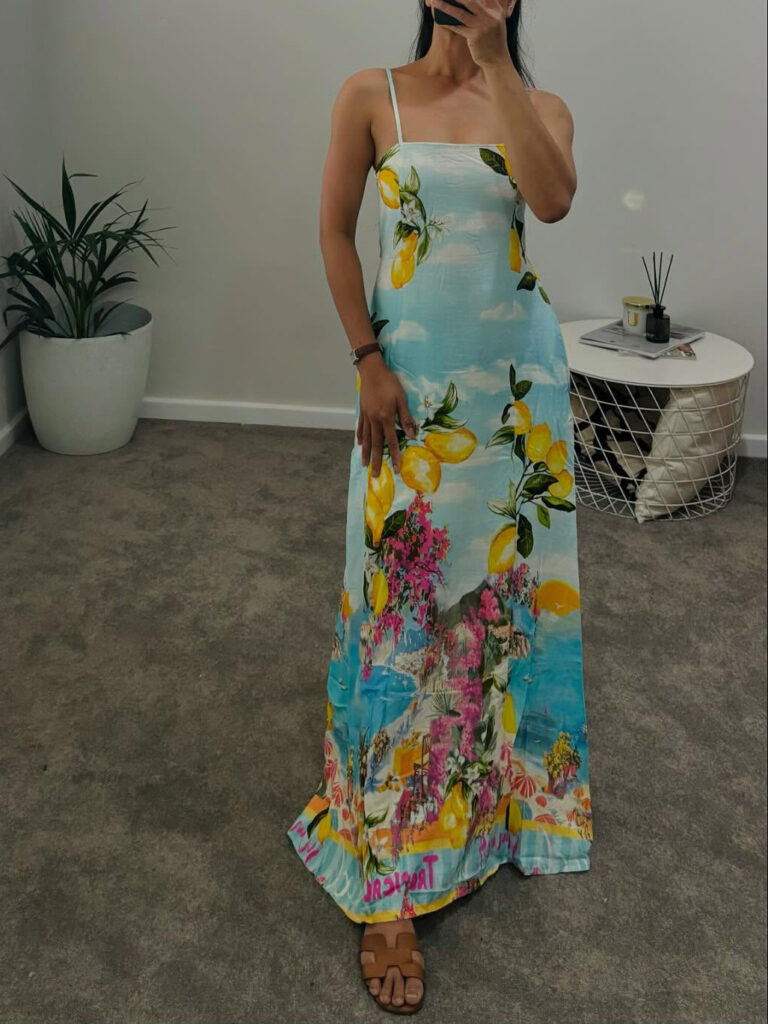Printed Sling Vacation Backless Sleeveless Dress - Image 2