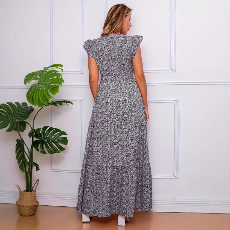 Fashion Puff Sleeve Floral European And American Style Dress - Image 2