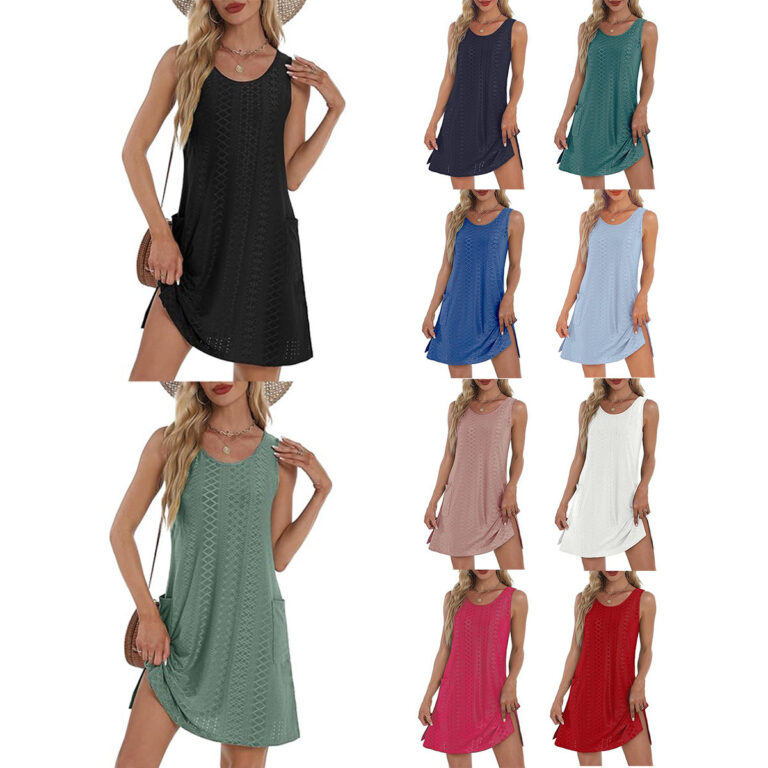 Women's Sleeveless Pocket Vest Dress - Image 2