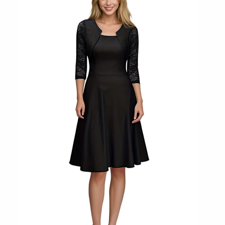 Women's Fashion Personality Vintage Floral Lace Dress - Image 5