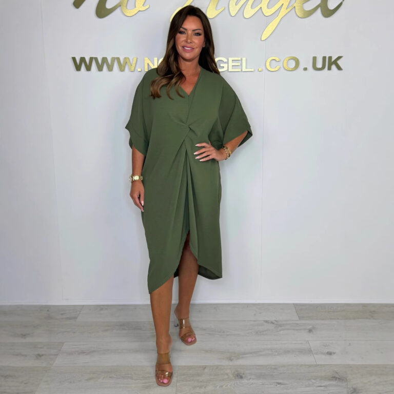 Loose Raglan Sleeve Irregular Twist Dress