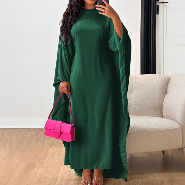 Elegant Loose Women's Batwing Sleeve Dress - Image 3