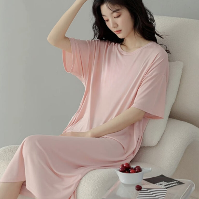 Women's Bamboo Fiber Long T-shirt Four Seasons Skirt - Image 5