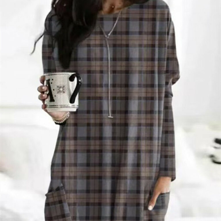 Long Sleeve Casual Pocket T-shirt Top Women's Clothing - Image 3