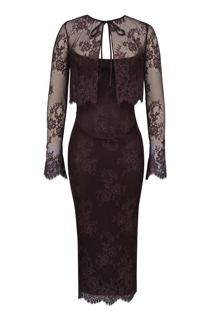 Elegant Lace Tube Top Dress With Fishbone Hips Suit - Image 6