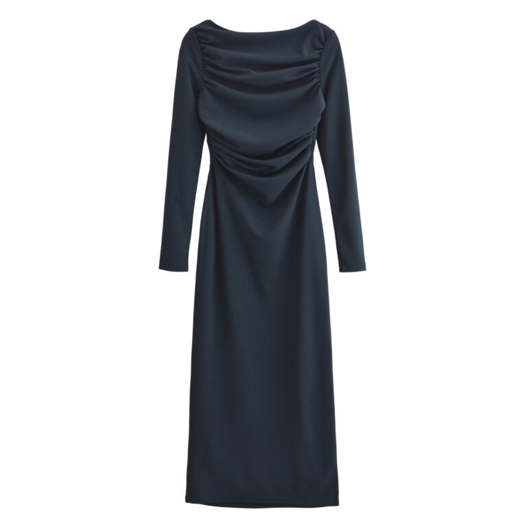 Women's Solid Color Long Sleeve Backless Dress - Image 3