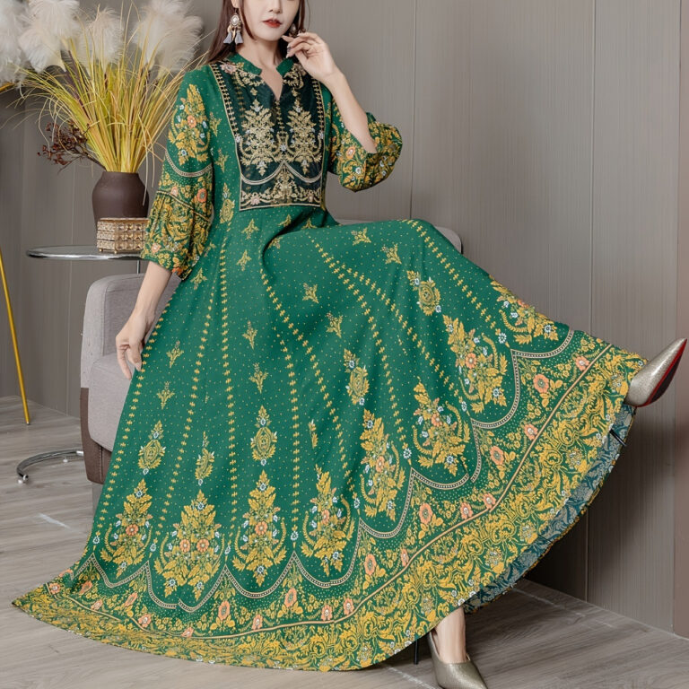 Ethnic Style Embroidered Large Swing Bohemian Style Dress Women - Image 4