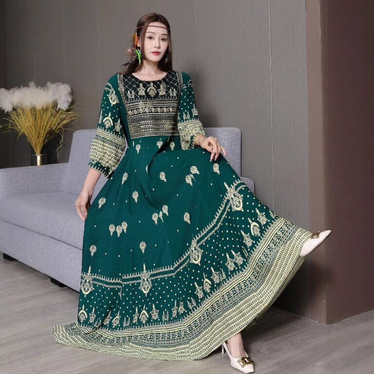 Bohemian Style Dress Ethnic Style Embroidered Large Swing Skirt - Image 4