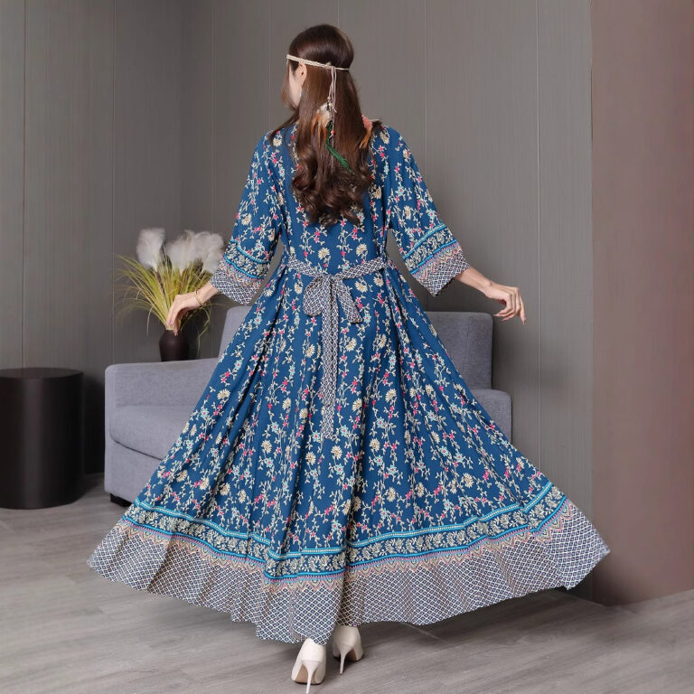Artistic Retro Bohemian Style Dress Women - Image 3