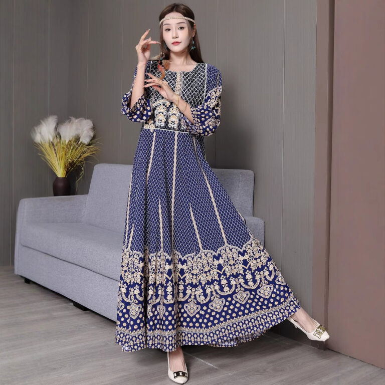 Embroidered Swing Skirt Artistic Vintage Dress Leisure Vacation Travel Dress