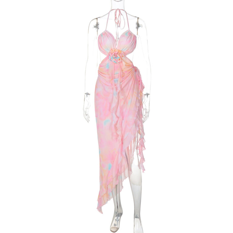 Sexy Mesh Lace Tube Top Lace-up Dress Women - Image 6