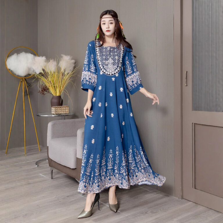 Bohemian Style Dress Ethnic Style Embroidered Large Swing Skirt - Image 2