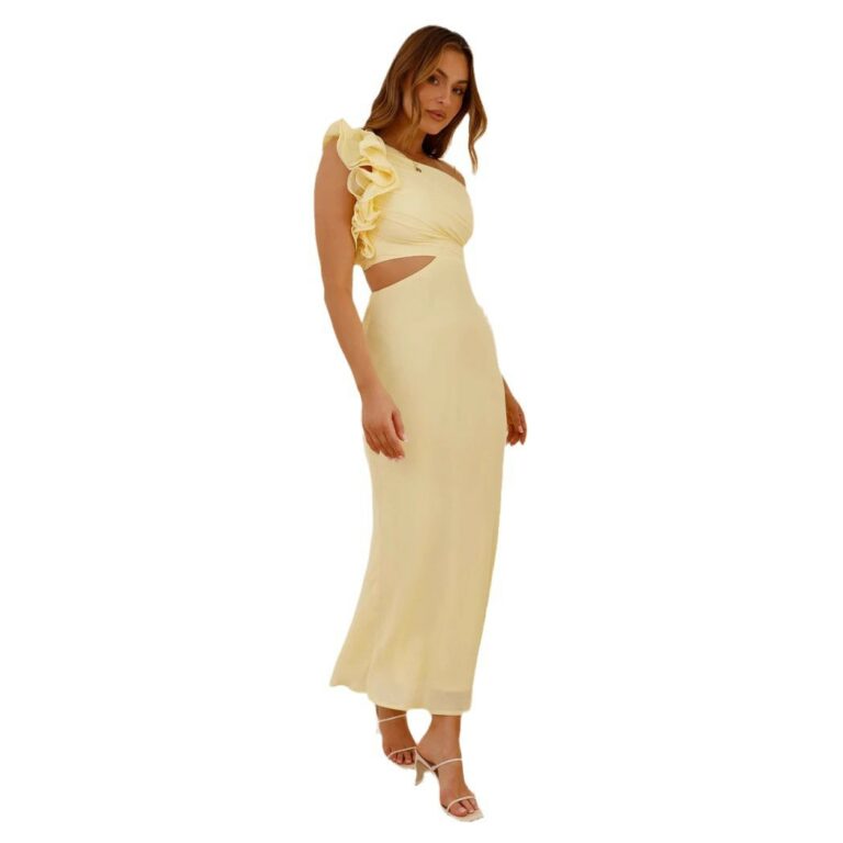 Summer New Fashion One Shoulder Slim Fit Dress - Image 6
