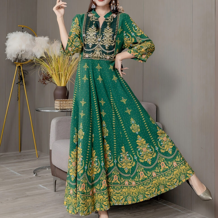 Ethnic Style Embroidered Large Swing Bohemian Style Dress Women - Image 5