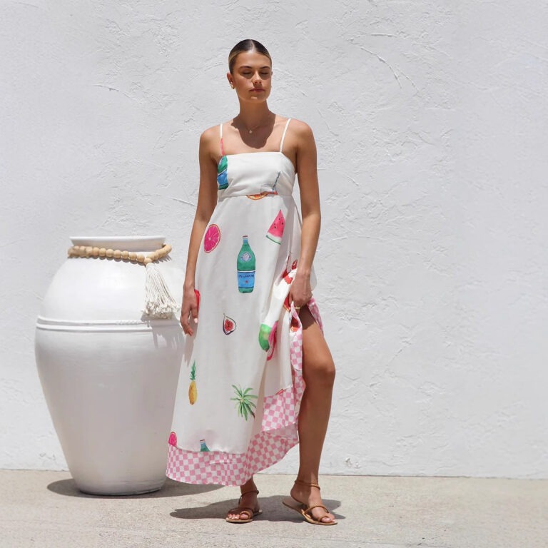 Casual Sling Vacation Style Large Swing Dress - Image 3