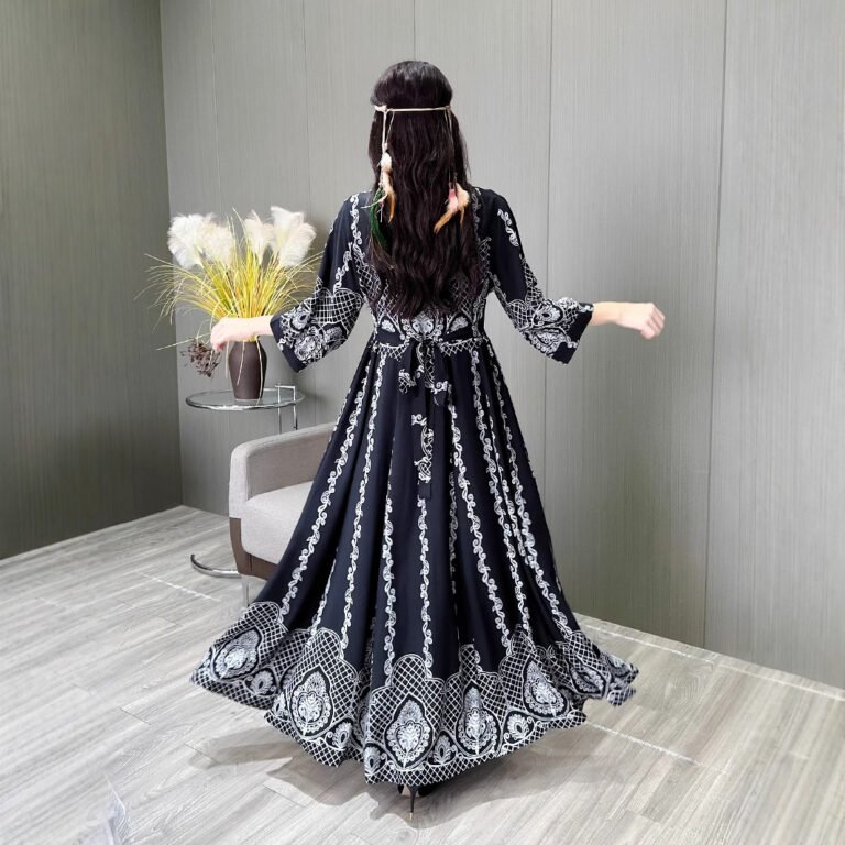 Ethnic Style Embroidered Large Swing Bohemian Style Dress Women - Image 2