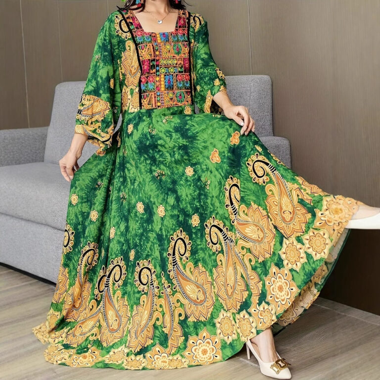 Embroidered Swing Skirt Artistic Vintage Dress Leisure Vacation Travel Dress - Image 5