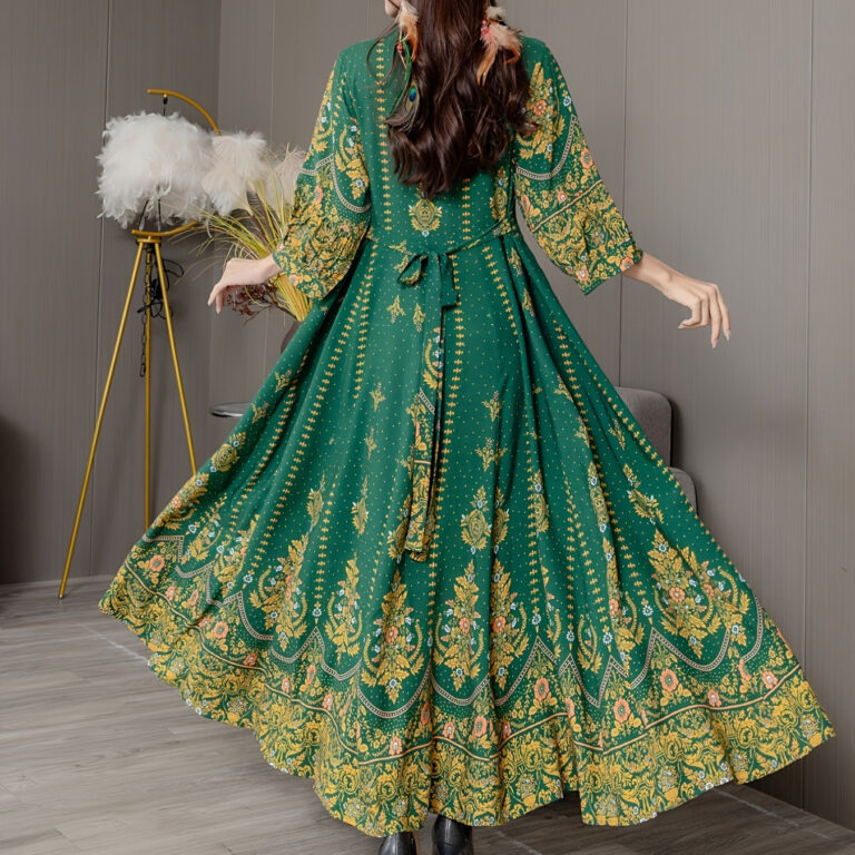 Ethnic Style Embroidered Large Swing Bohemian Style Dress Women - Image 2