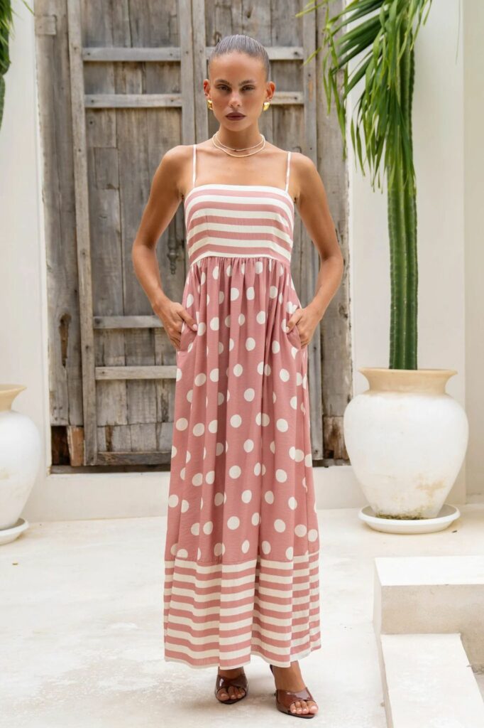 Women's Fashion Printed Backless Sling Large Swing High Waist Dress - Image 6
