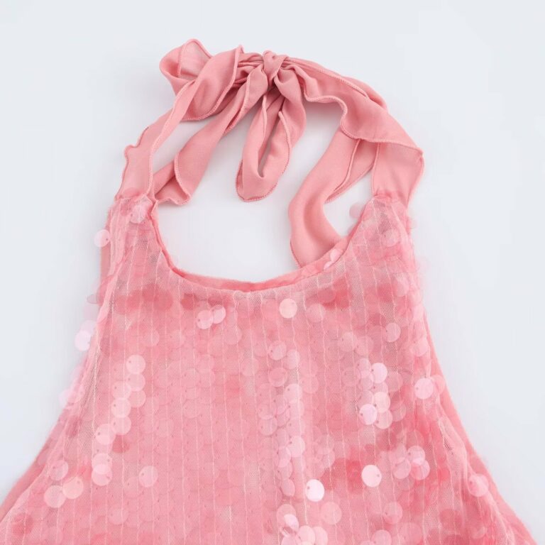 European And American Style Fashion Simple Beads Decoration Hanging Collar Dress - Image 2