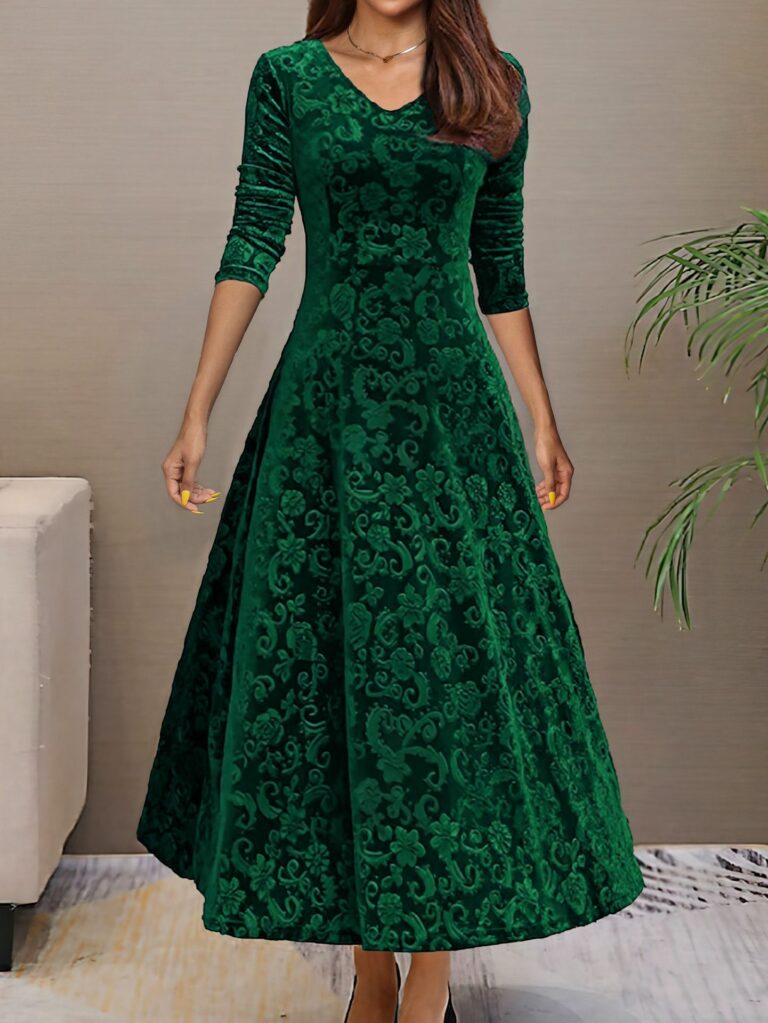 Women's High-grade Dress Velvet Mid-length Dress - Image 8