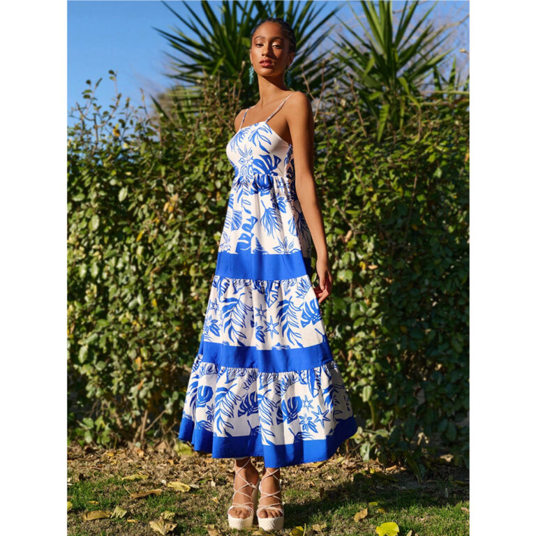 Printed Fashion Casual Vacation Style Large Swing Dress - Image 6