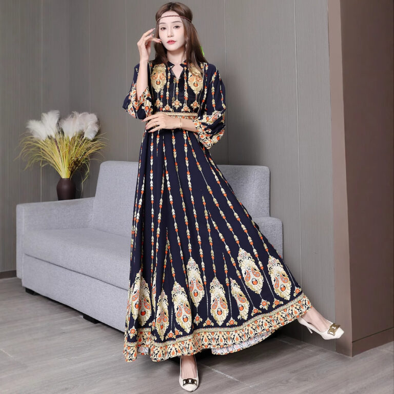 Embroidered Swing Skirt Artistic Vintage Dress Leisure Vacation Travel Dress - Image 4