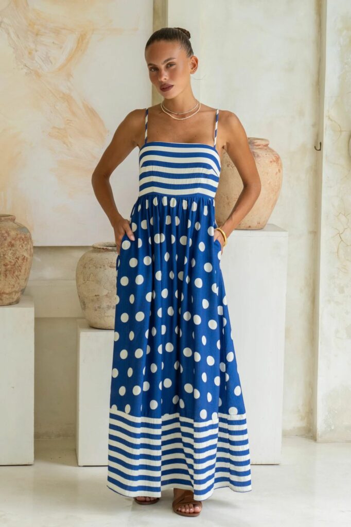 Women's Fashion Printed Backless Sling Large Swing High Waist Dress - Image 8