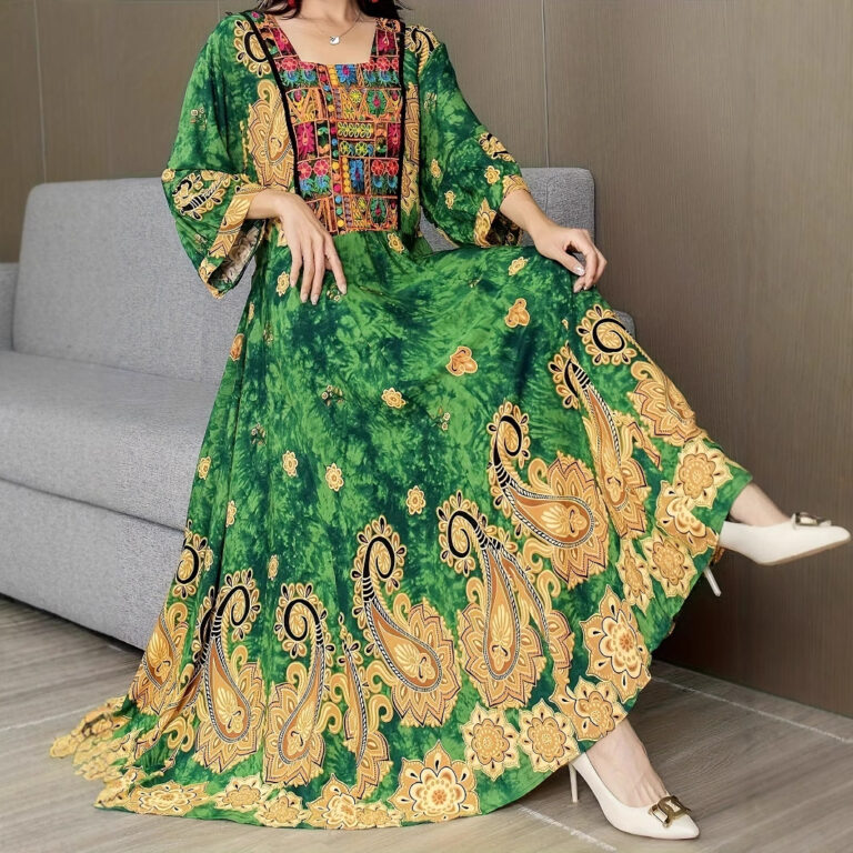 Embroidered Swing Skirt Artistic Vintage Dress Leisure Vacation Travel Dress - Image 3