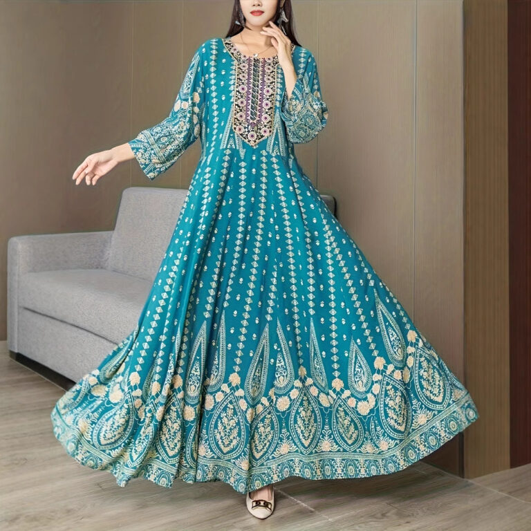 Bohemian Style Dress Ethnic Style Embroidered Large Swing Skirt - Image 5