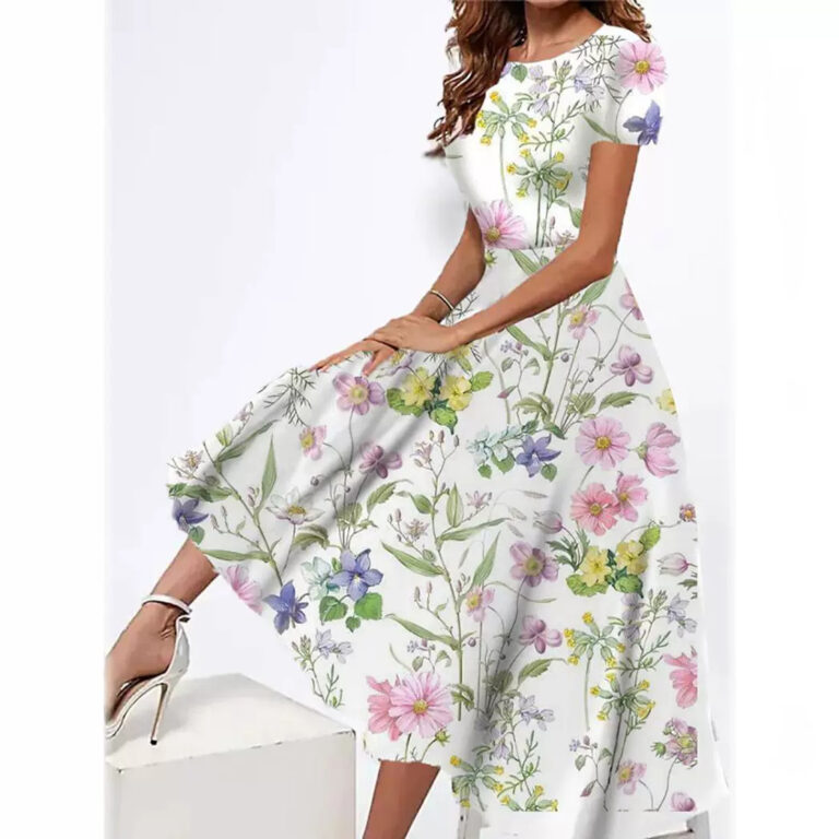 Women's Fashion 3D Printing Summer Slim Fit Dress - Image 4