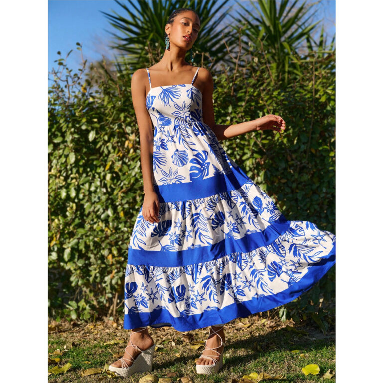 Printed Fashion Casual Vacation Style Large Swing Dress - Image 2