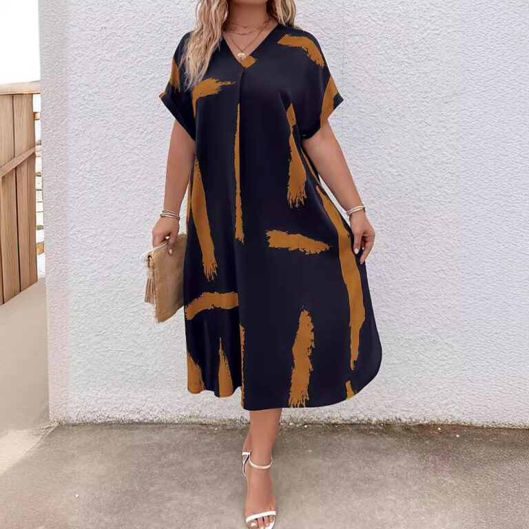Women's Summer Loose Casual Dolman Sleeve Long Dress - Image 2